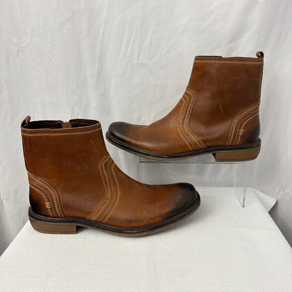 Roan by Bed Stu Mens Brown Leather Ankle Boots Size 13